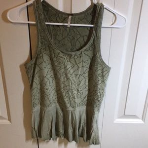 Free people green tank top